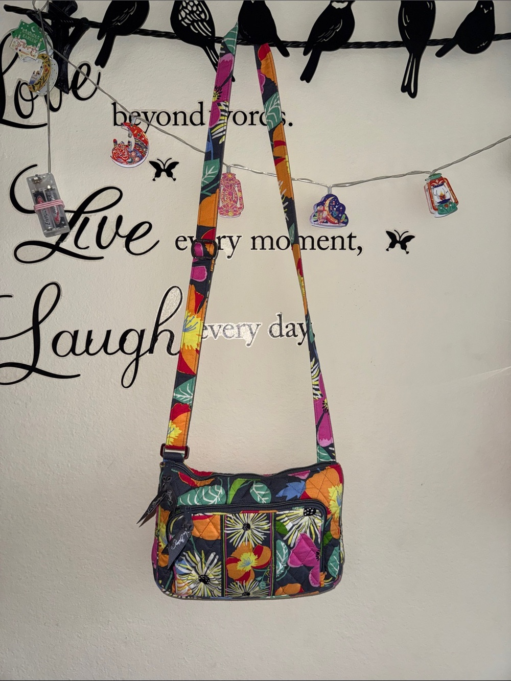 Vera Bradley Floral Crossbody in Multi-Color (Green, Yellow, Pink, Orange)